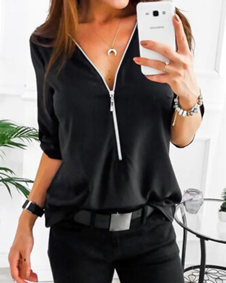 Einfache Bluse mit Reißverschluss