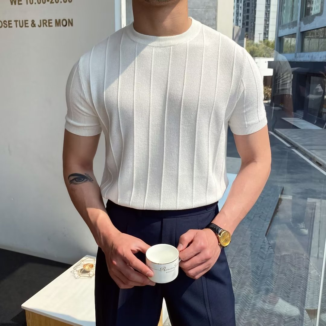 Herren Kurzarm-Strickhemd von Sixto | Sommer