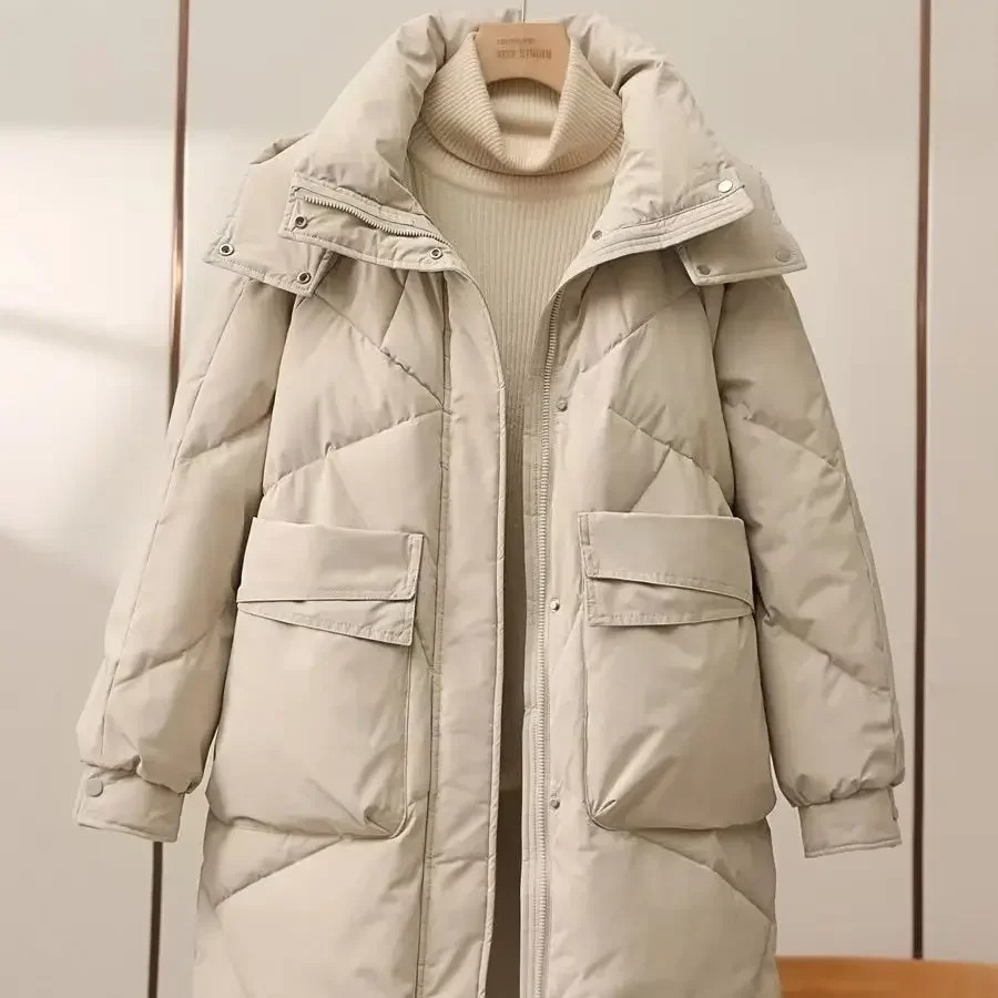 Krohn-e | Stylische Graue Leichte Pufferjacke mit Umlegekragen für Frauen