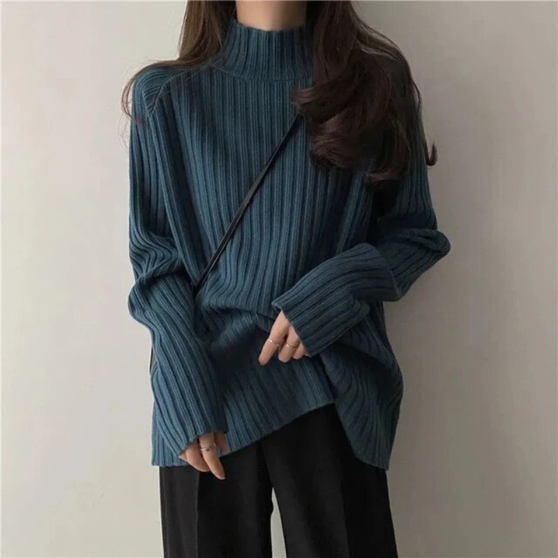 Krohn-e | Pullover mit hohem Kragen für Frauen Lang