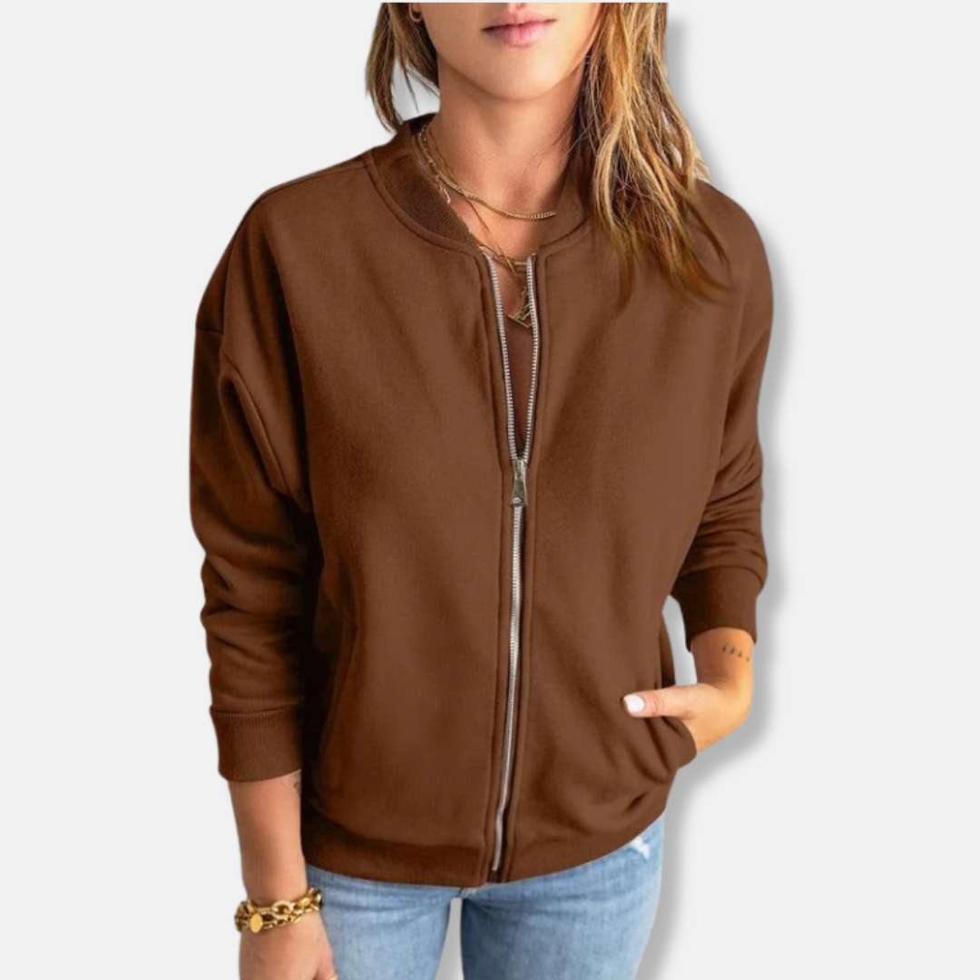 Krohn-e | Jacke - Leicht - Lässige Passform - Reißverschluss - Rippenbündchen - Lässiger Look