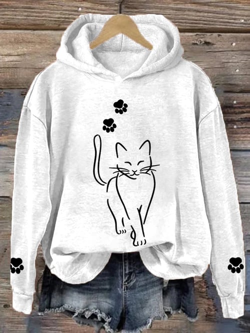 Niedlicher Damen-Katzen-Kapuzenpullover von Fudus