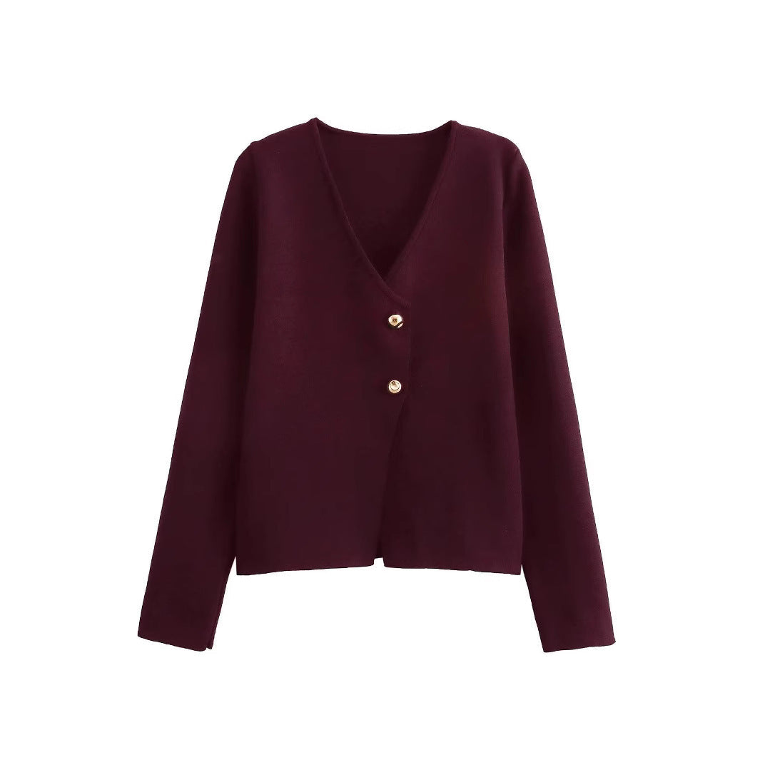 Krohn-e | Einfacher, figurschmeichelnder Strickcardigan für Frauen