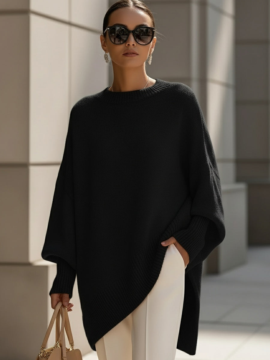 KROHN-E Damen Oversize-Poncho Weich Vielseitig Casual