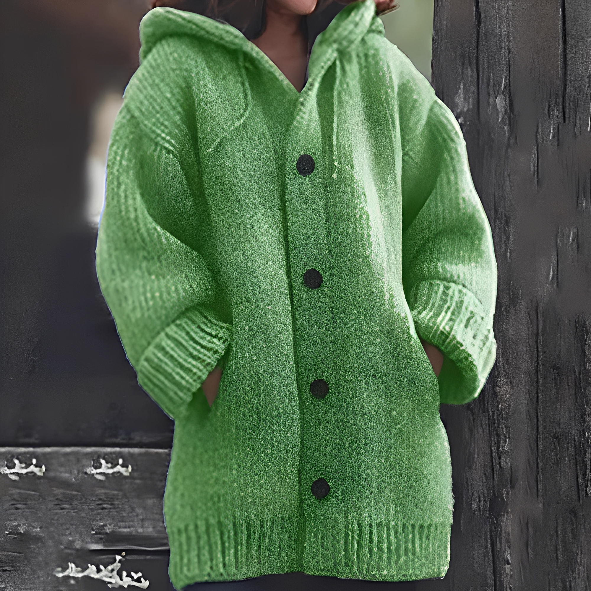Krohn-e | Bequemer Strickcardigan mit Kapuze für Frauen