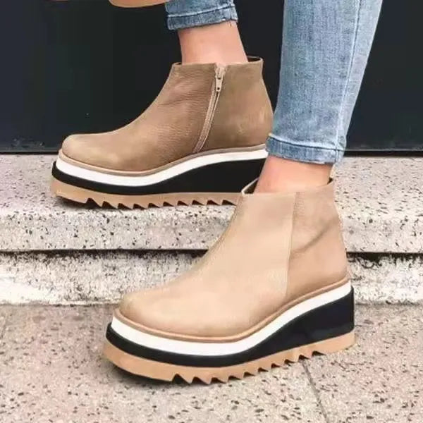 Krohn-e | Lederstiefel mit Seitlichem Reißverschluss