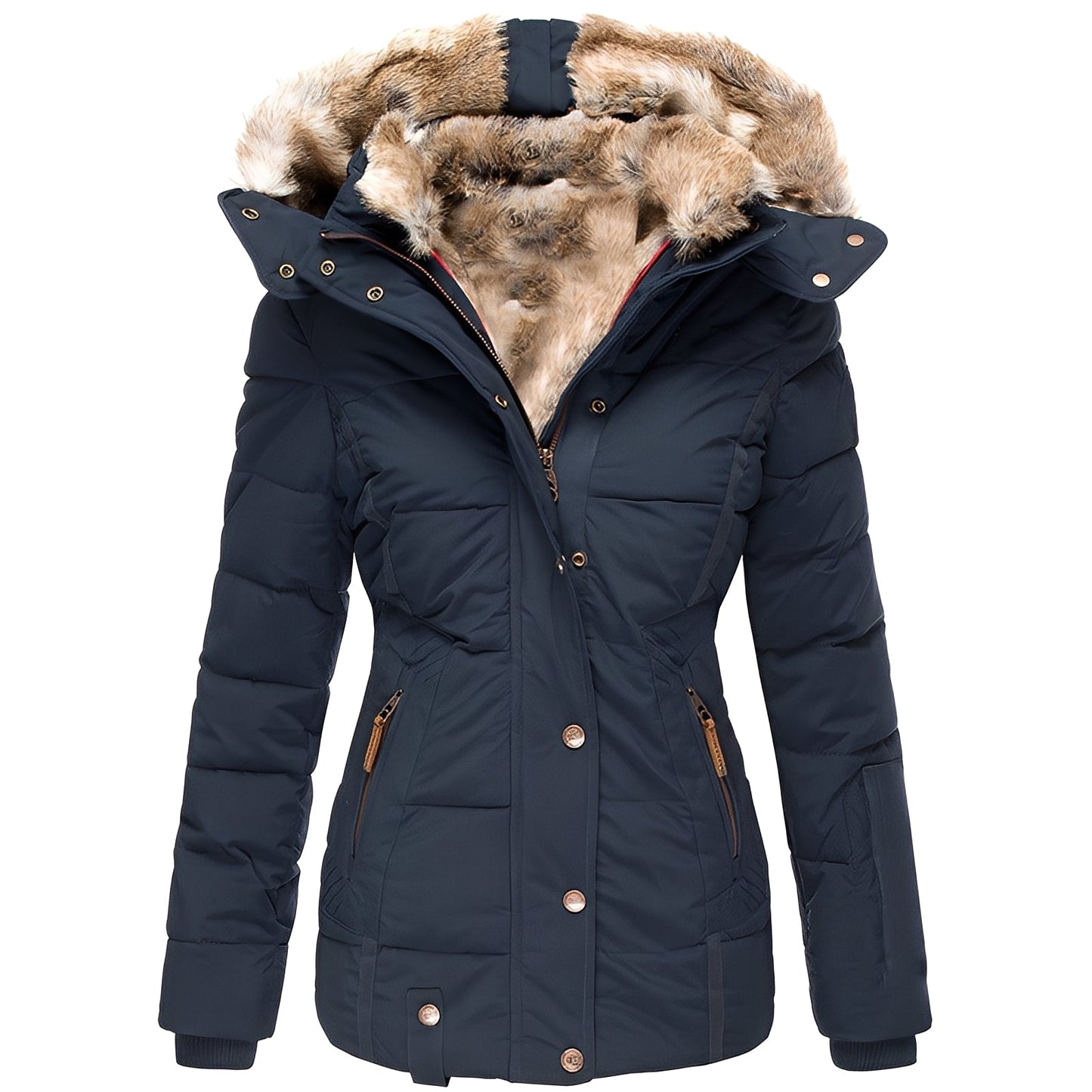 Krohn-e | Stilvolles schlankes Jacket mit Fellkragen für Frauen