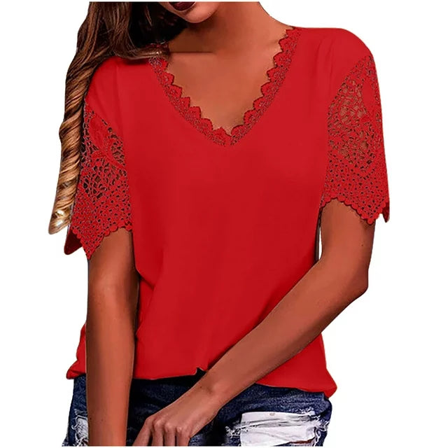 Modische Damen-T-Shirts von Fudus im Vintage-Spitzen-Look