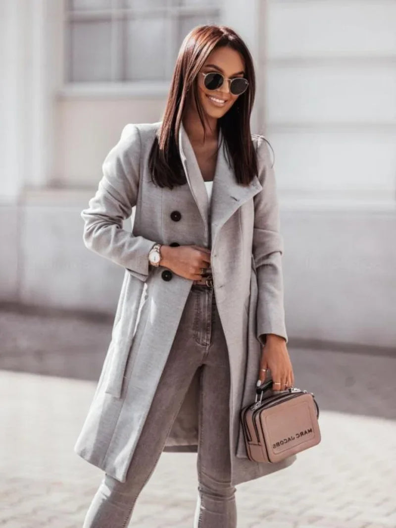 Krohn-e | Klassischer Damen Trenchcoat Mit Doppelter Schleifenverschluss