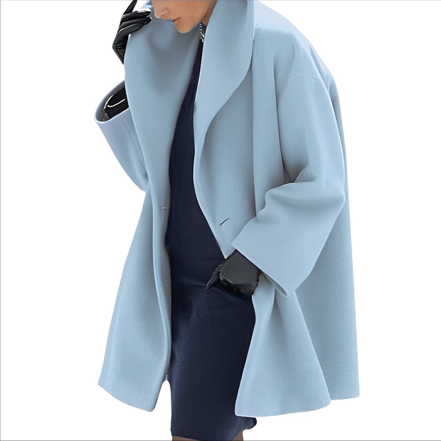 Krohn-e | Eleganter, Weit Geschnittener Wollmantel für Frauen