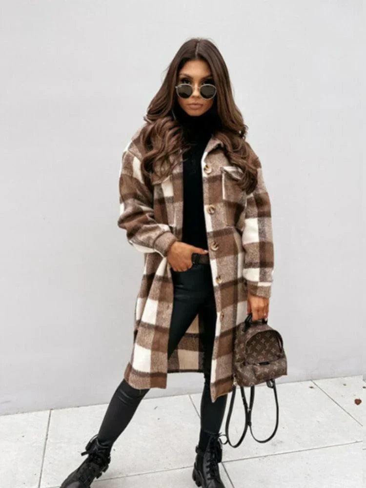 Krohn-e | Lange Karierte Jacke