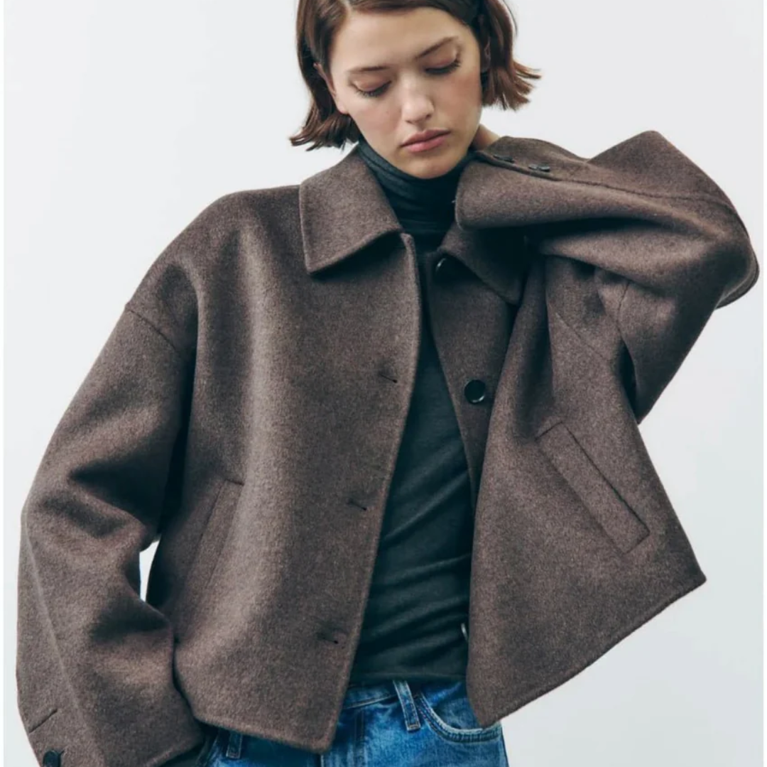 Krohn-e | Damen Oversized Button Down Winter Mantel Warme