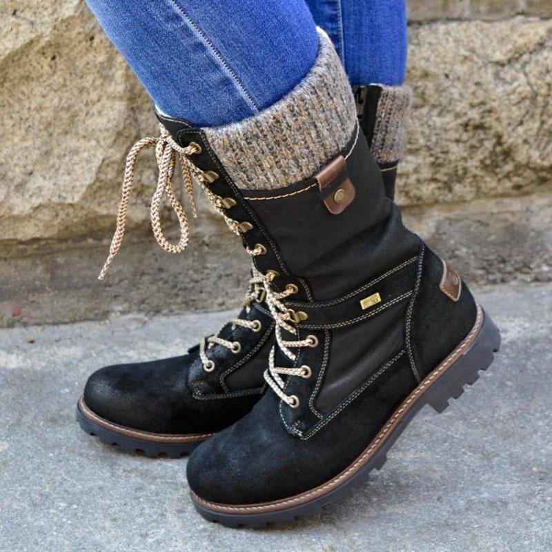Krohn-e | Bis Kniehohe Kampfstiefel für Damen