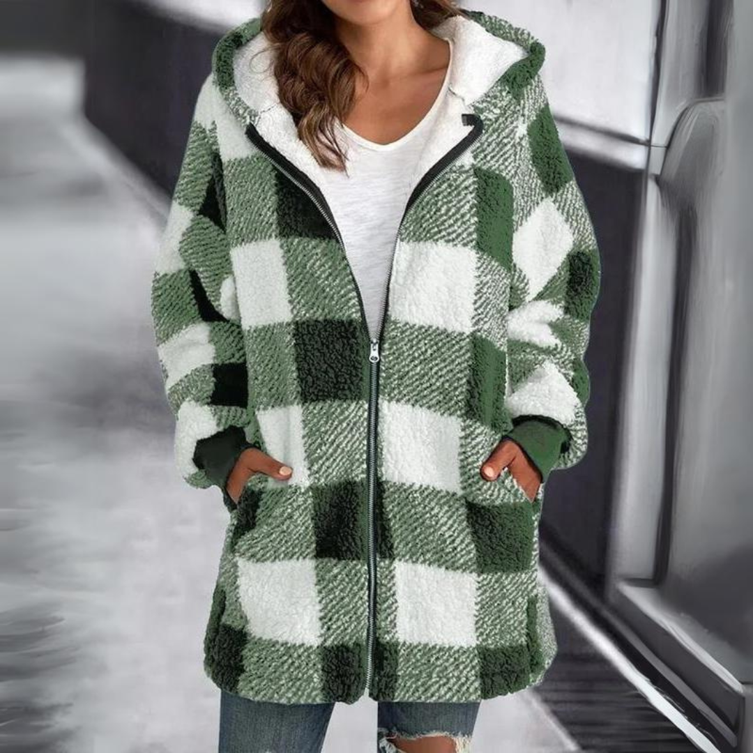 Frauen Kapuzenpullover mit Fellfutter von Fudus, übergroß