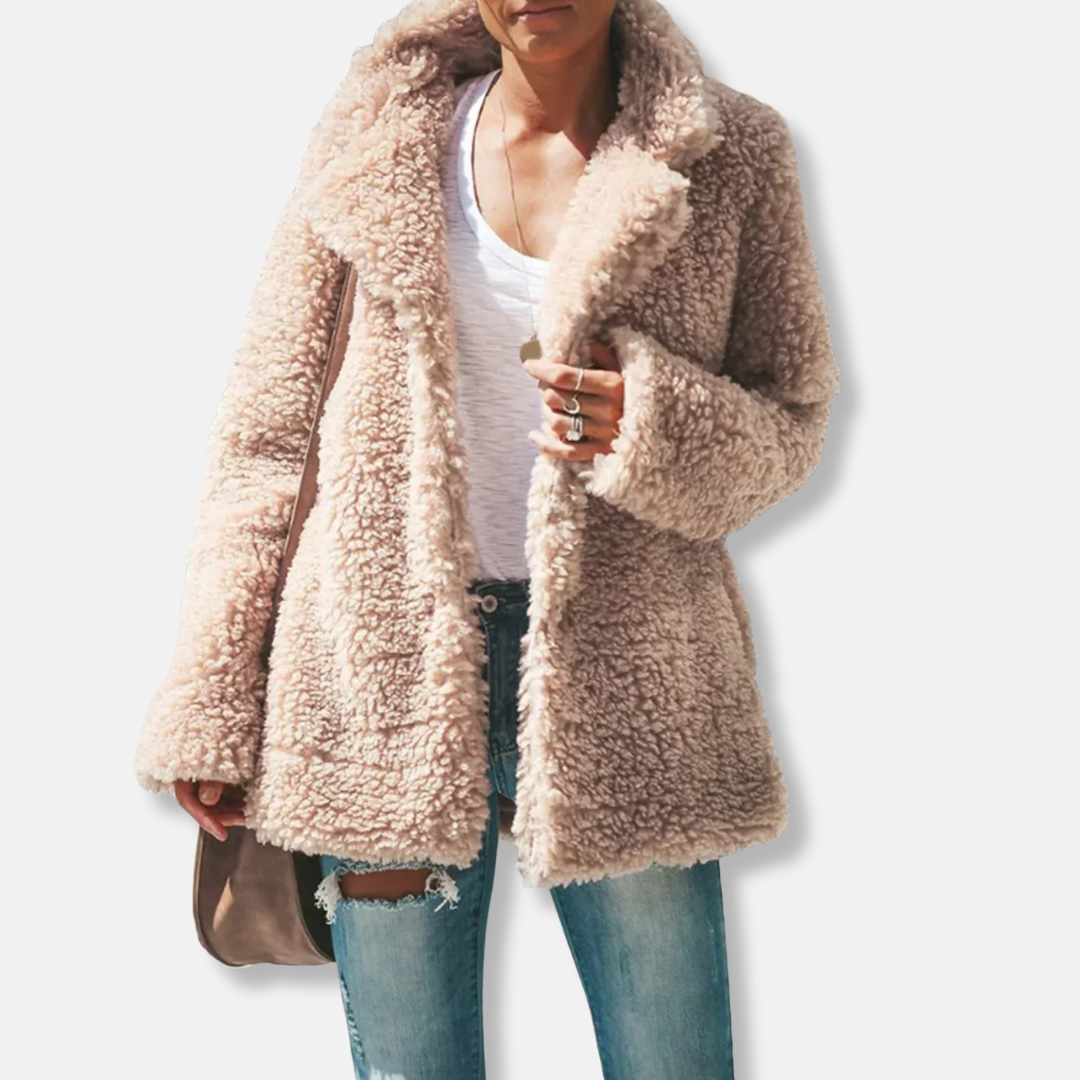 Krohn-e | Fleece Teddy Mantel | Oversized Reverskragenmantel