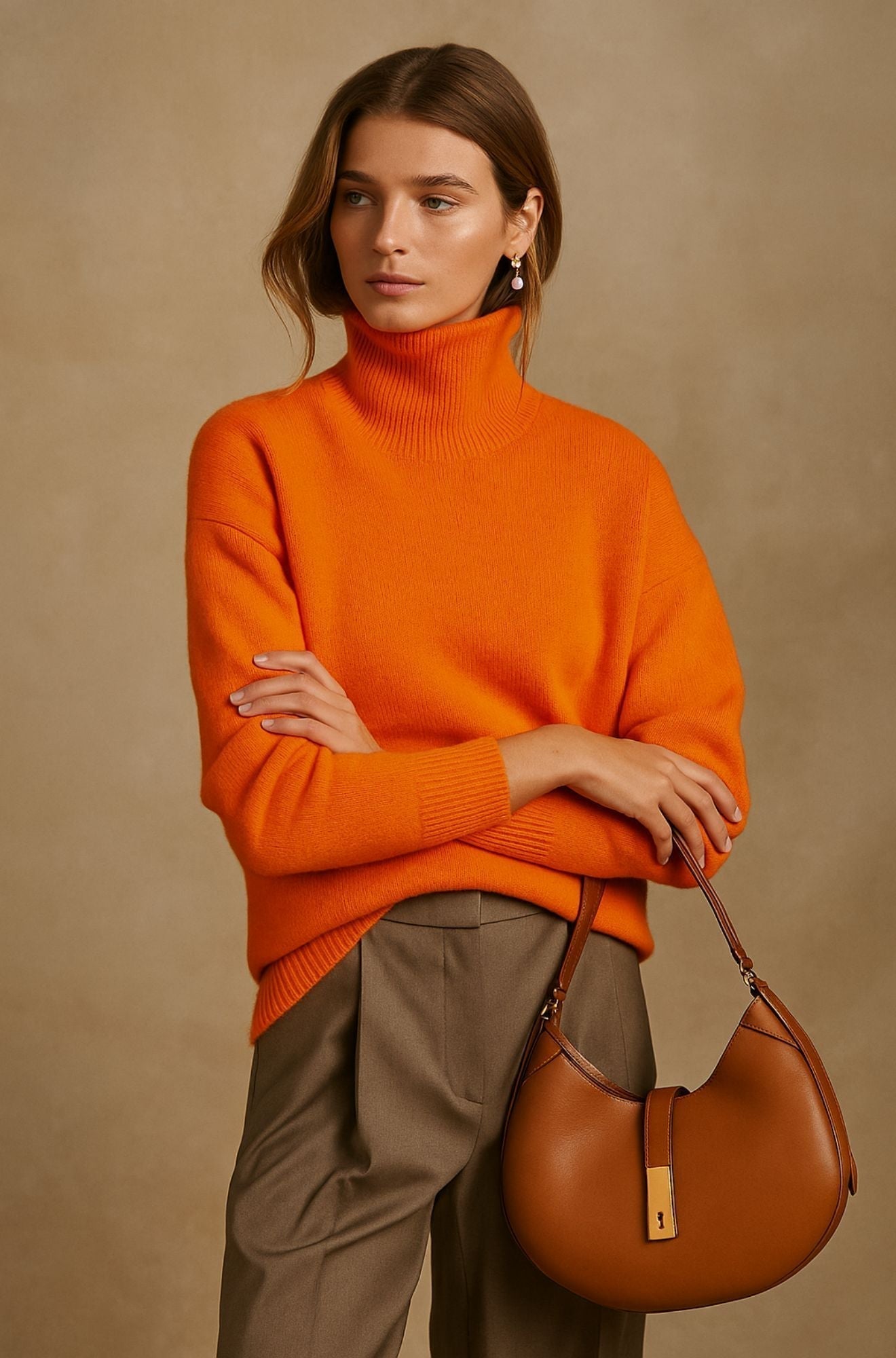 KROHN-E Damen Pullover Leicht Weicher Strick Klassisch