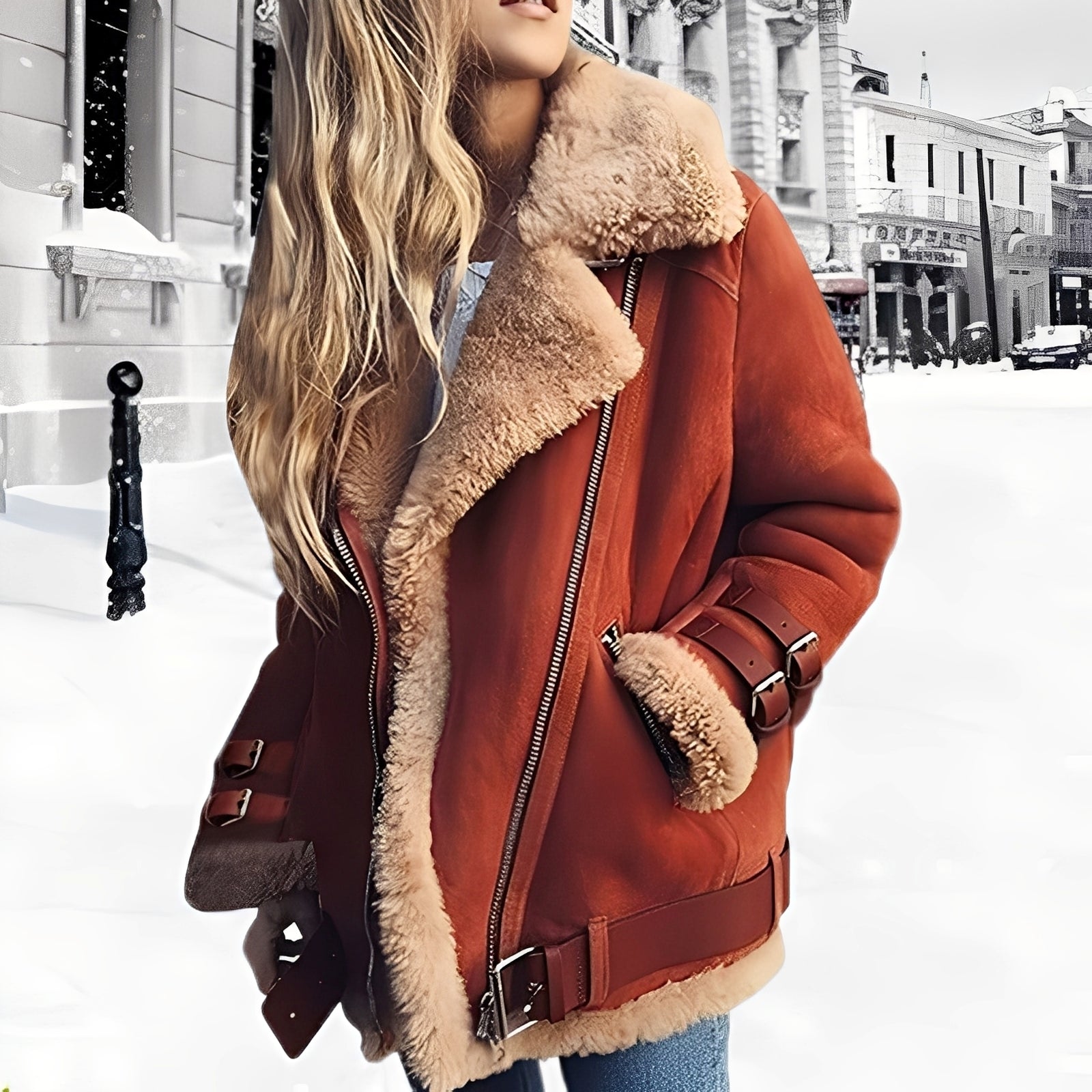 Krohn-e | Dicke Wollsuedejacke für Frauen