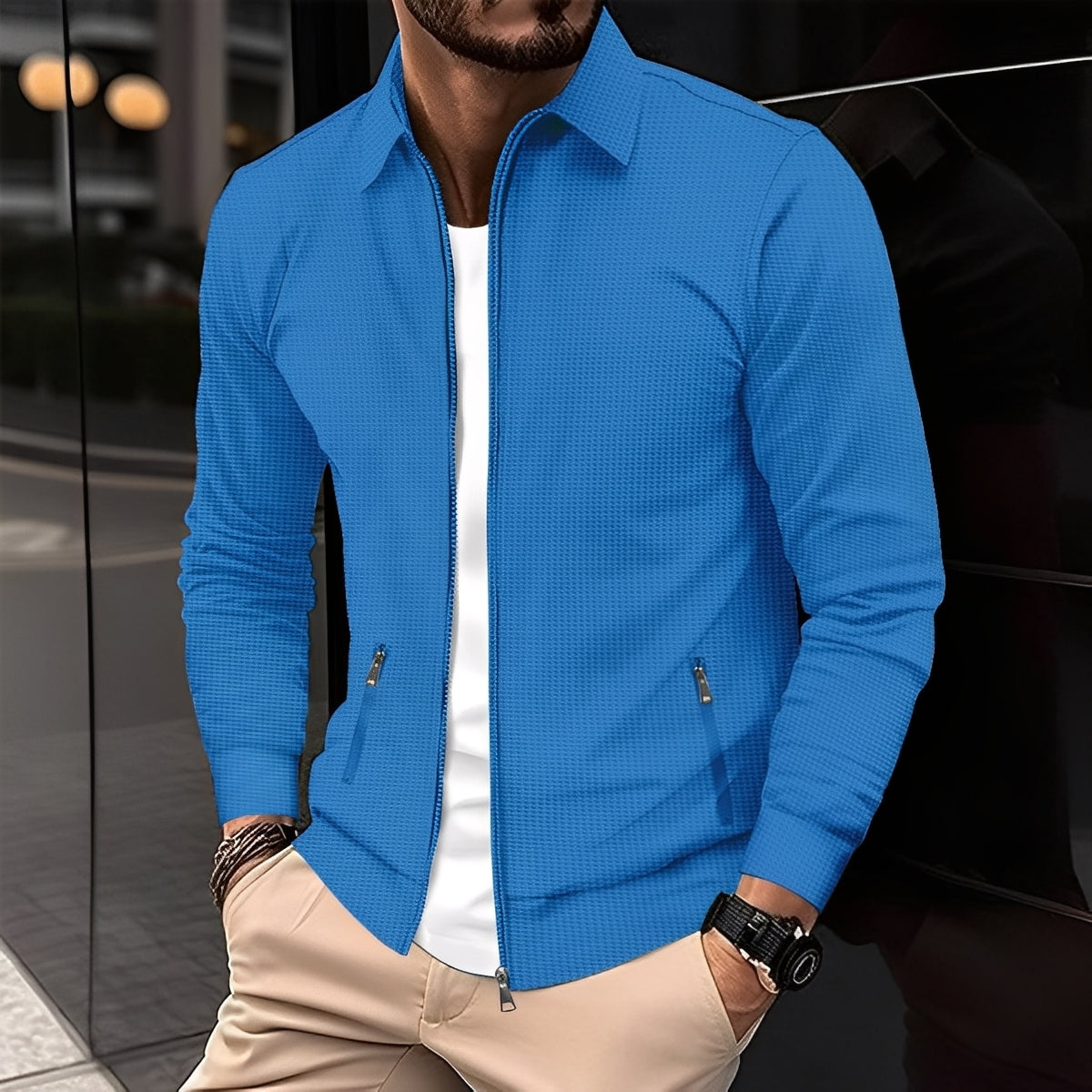 Krohn-e | Moderne Jacke mit Reißverschlusstaschen für Herren