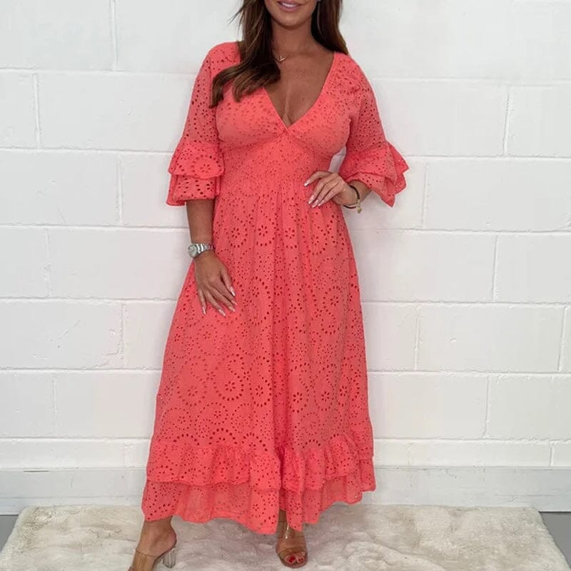 Festliches Kleid mit Volantärmeln – Klaudia