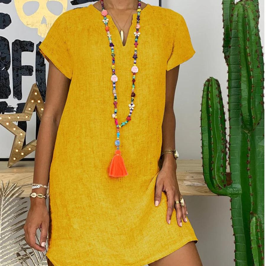 Damen-Sommerkleid mit V-Ausschnitt