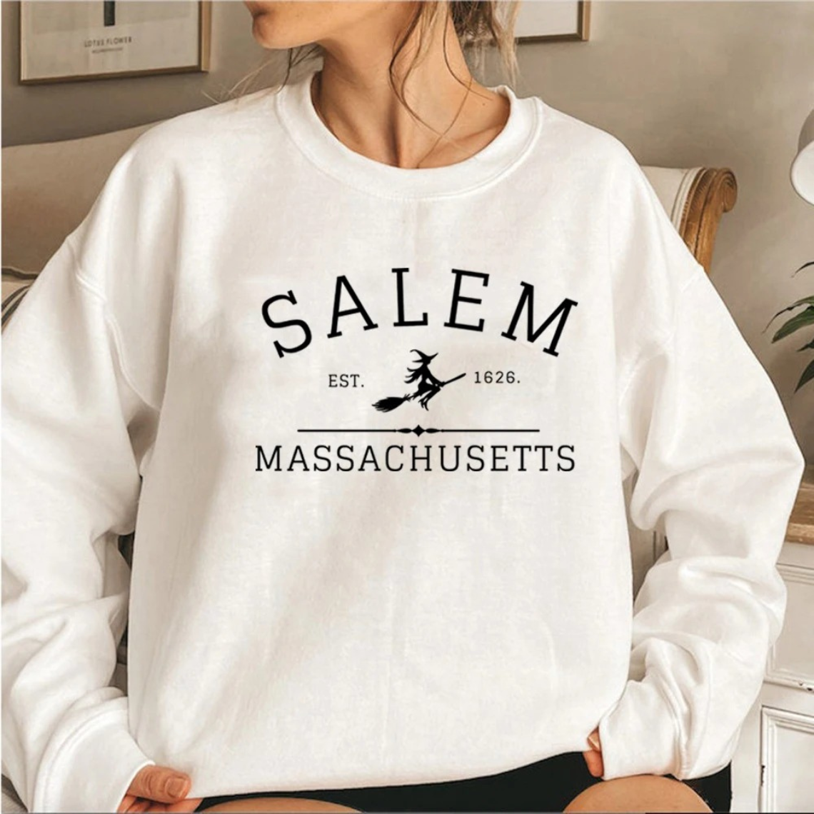 Komfortabler Grafik-Sweatshirt für Damen mit Salem-Druck