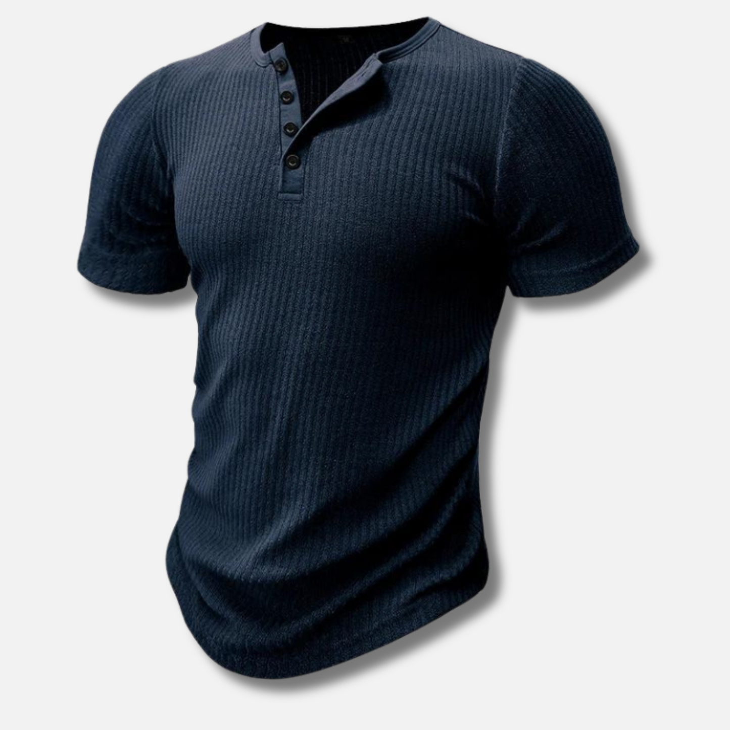 Dean | Herren Henley T-Shirt Kurzarm Slim Fit Geripptes Shirt