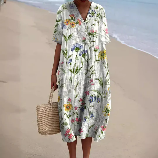 Frauen Sommerkleid mit Blütenmuster