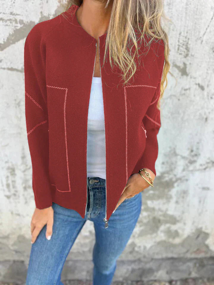 Krohn-e | Trendiger Cardigan mit Reißverschluss Gemütlicher Look Modisch und Vielseitig