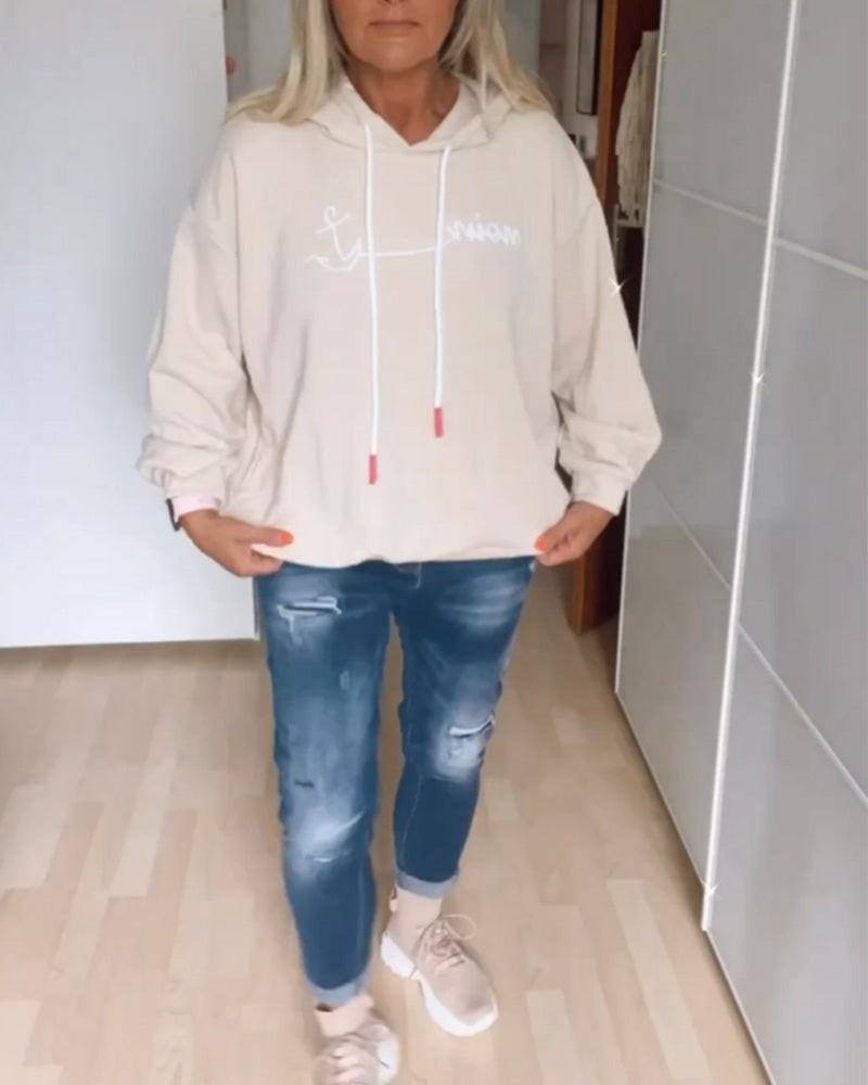 Fudus Kapuzenpullover mit lockerem Anker-Design