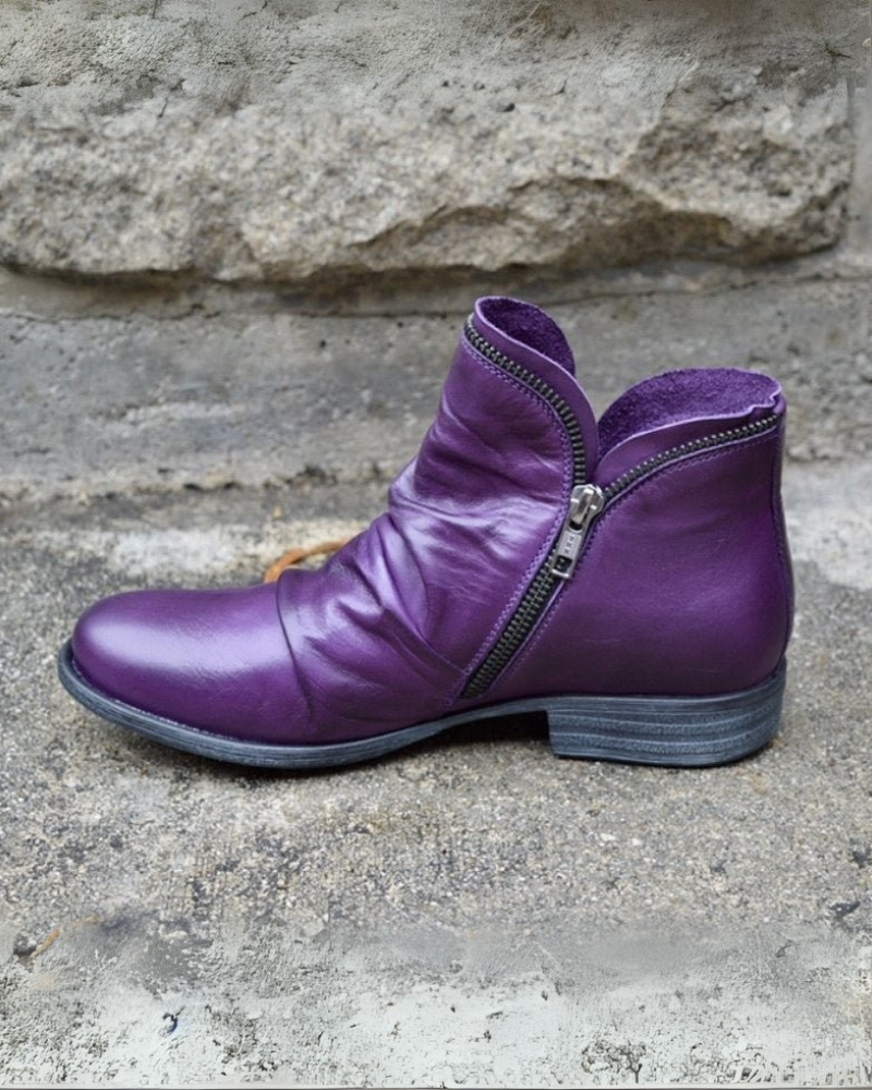 Krohn-e | Lederstiefel mit Reißverschluss