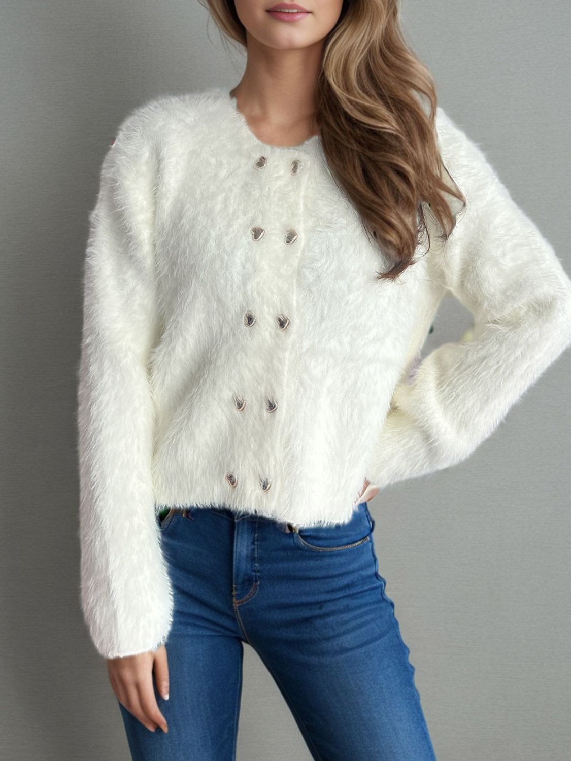 Krohn-e | Pelzstrick-cardigan Weicher Faux Fur Elegantes Design