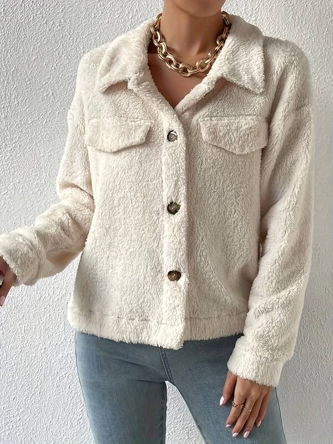 Krohn-e | Jacke - Weicher Kunstpelz - Lässiger Schnitt - Lange Ärmel und Warm