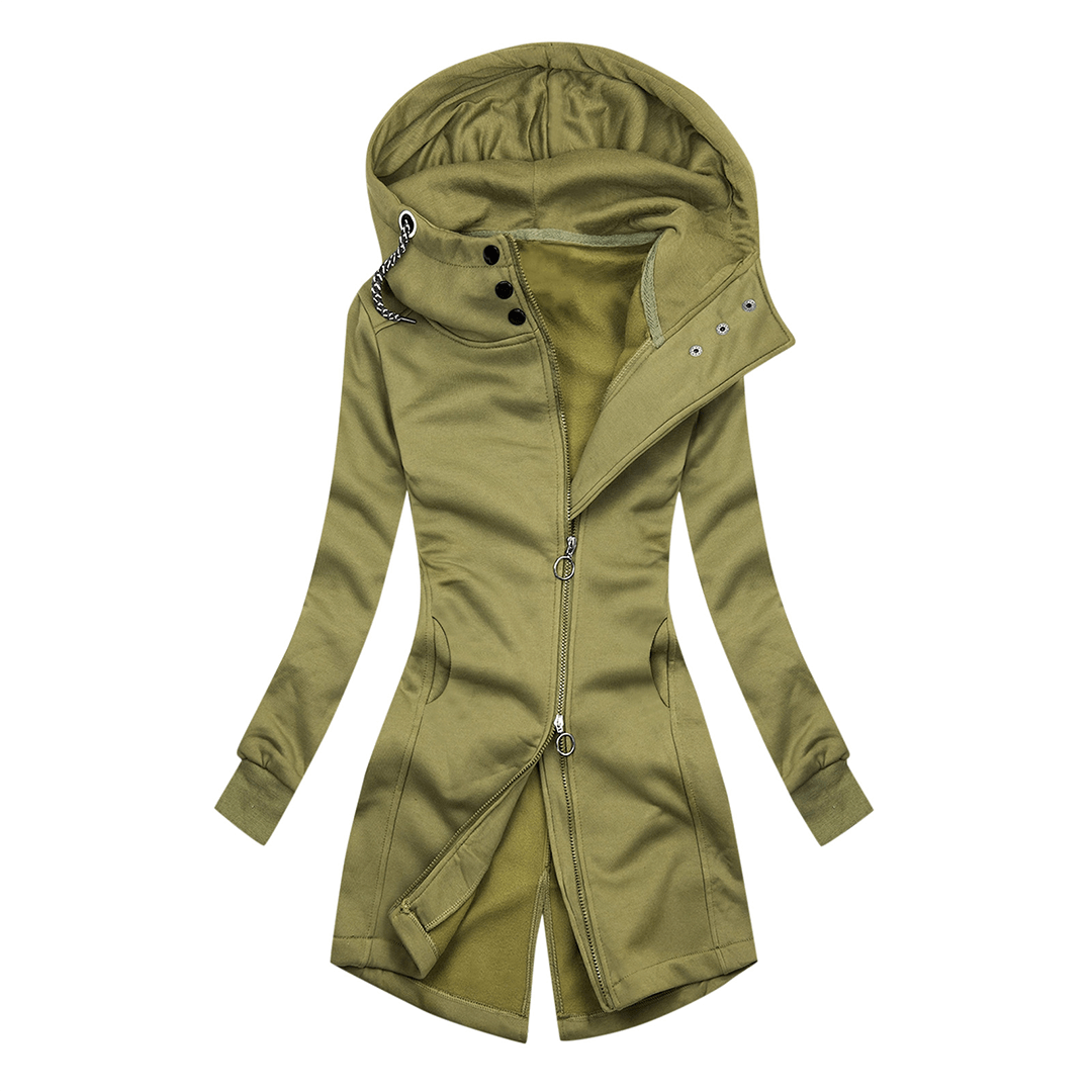 Krohn-e | Damen Slim Fit Hoodie mit hohem Kragen Jacke