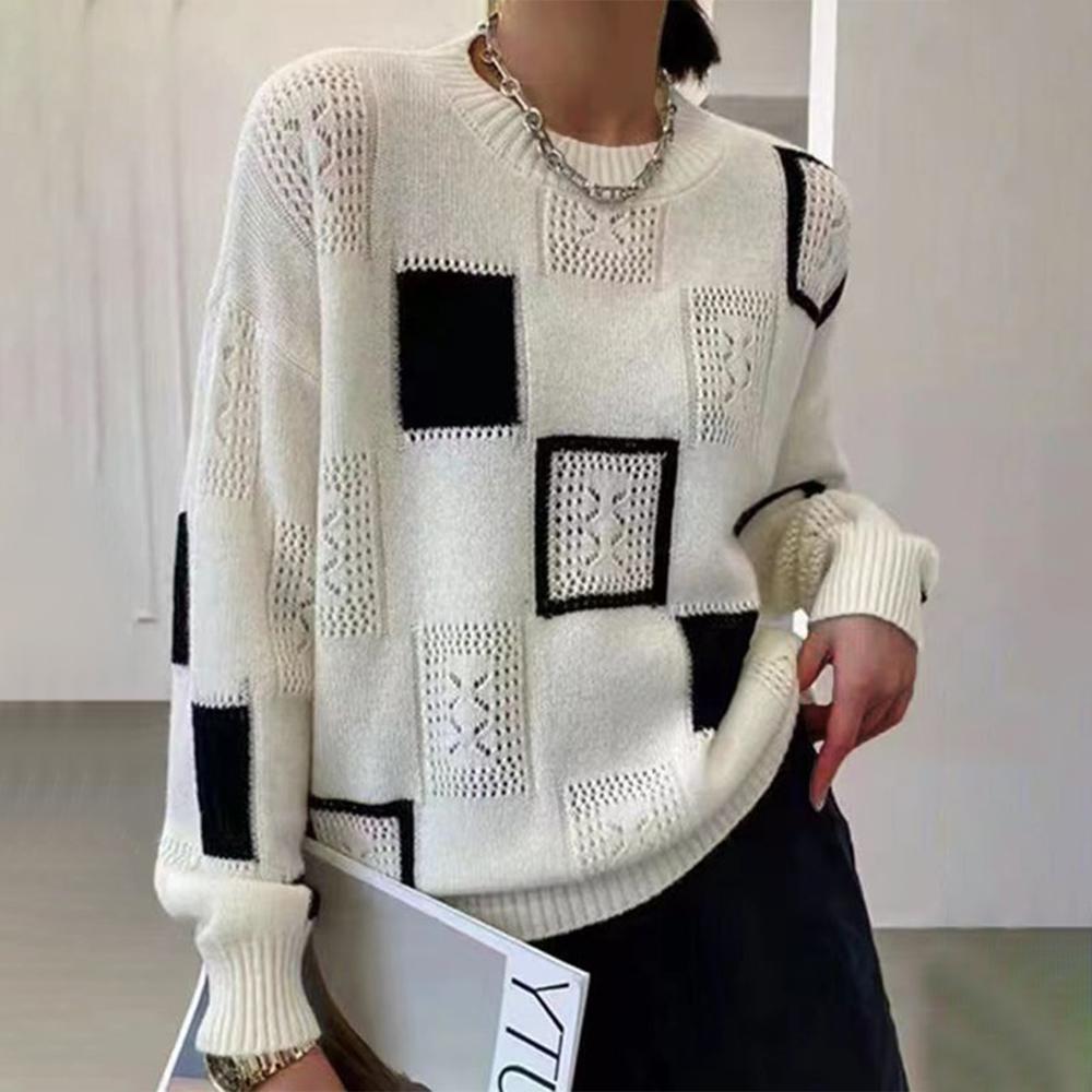 Krohn-e | Pullover - Damen Winter Strickpullover mit einzigartigem Muster