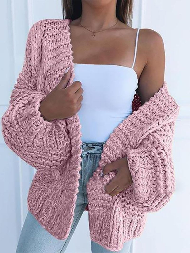 Krohn-e | Chunky Strickcardigan Weich und Warm Trendiger Komfort