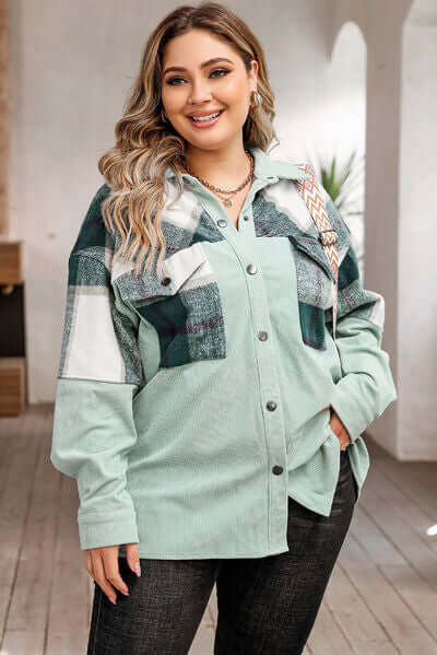 Krohn-e | Shacket Jacke - Oversized Fit - Baumwollmischung - Karomuster - Knöpfe und Taschen