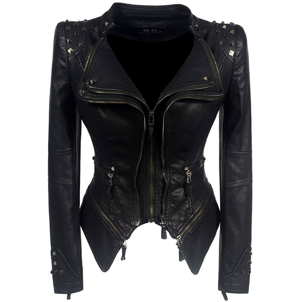 Krohn-e | Damen Gothic Kunstlederjacke