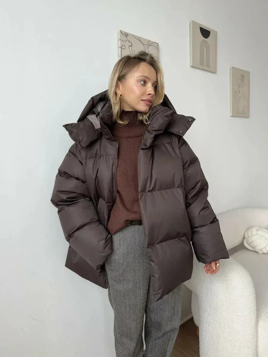 Koriani Damen-Baumwolljacke mit Kapuze und Steppfutter