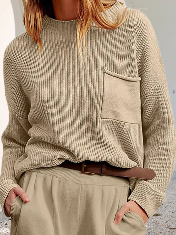 Krohn-e | Bequemer, entspannter Strickpullover mit Taschen
