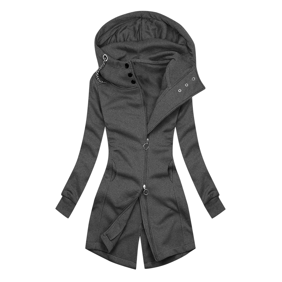 Krohn-e | Damen Slim Fit Hoodie mit hohem Kragen Jacke