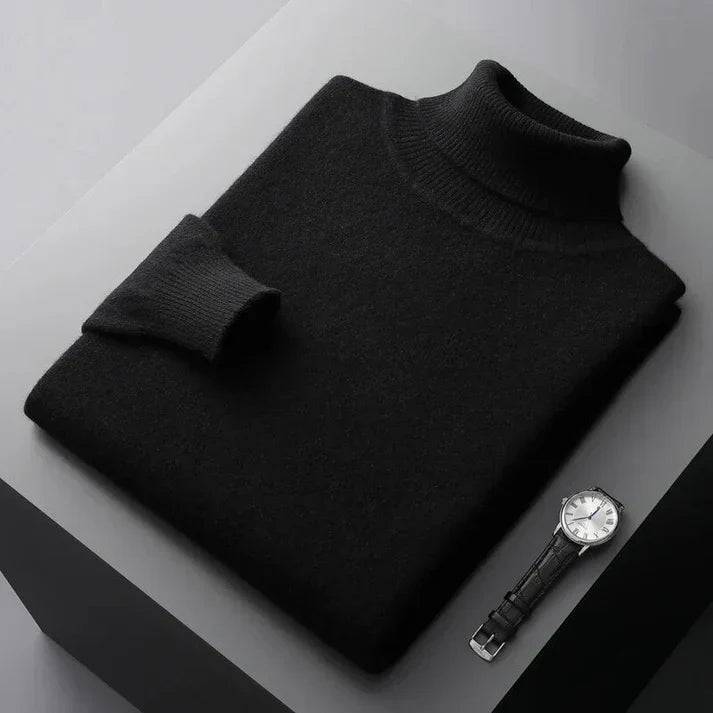 Edler Herrenpullover aus Kaschmir mit Rollkragen