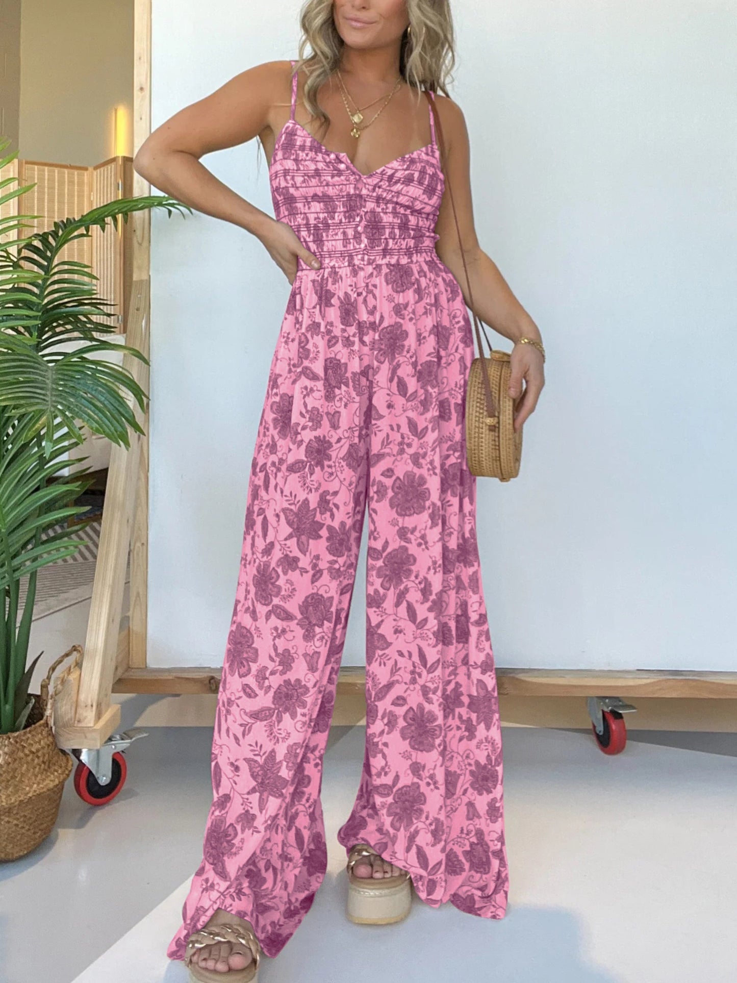 Fianley Blumenmuster-Jumpsuit mit Rüschen