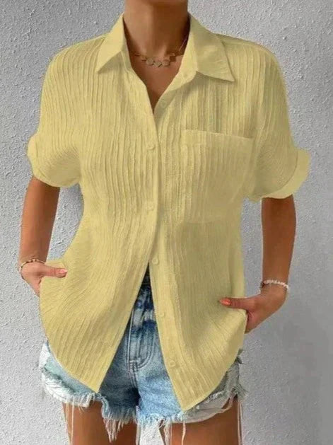 Damenhemd mit Knöpfen, strukturiert von Fudus