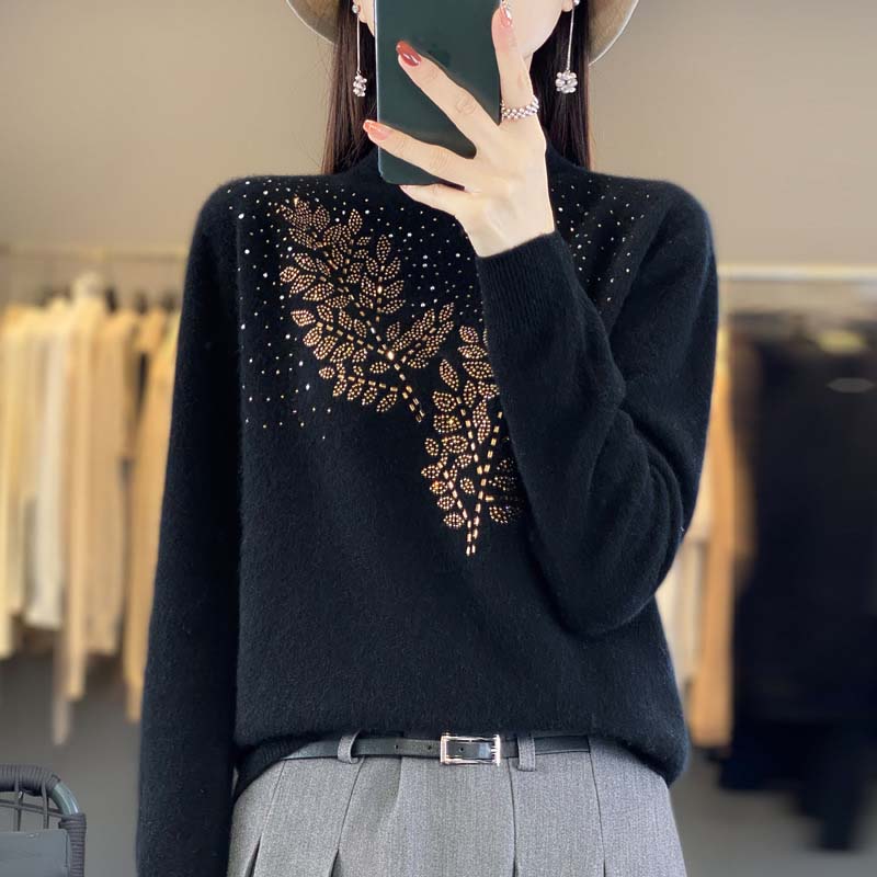 Krohn-e | Strickpullover Mit Zartem Blättermuster