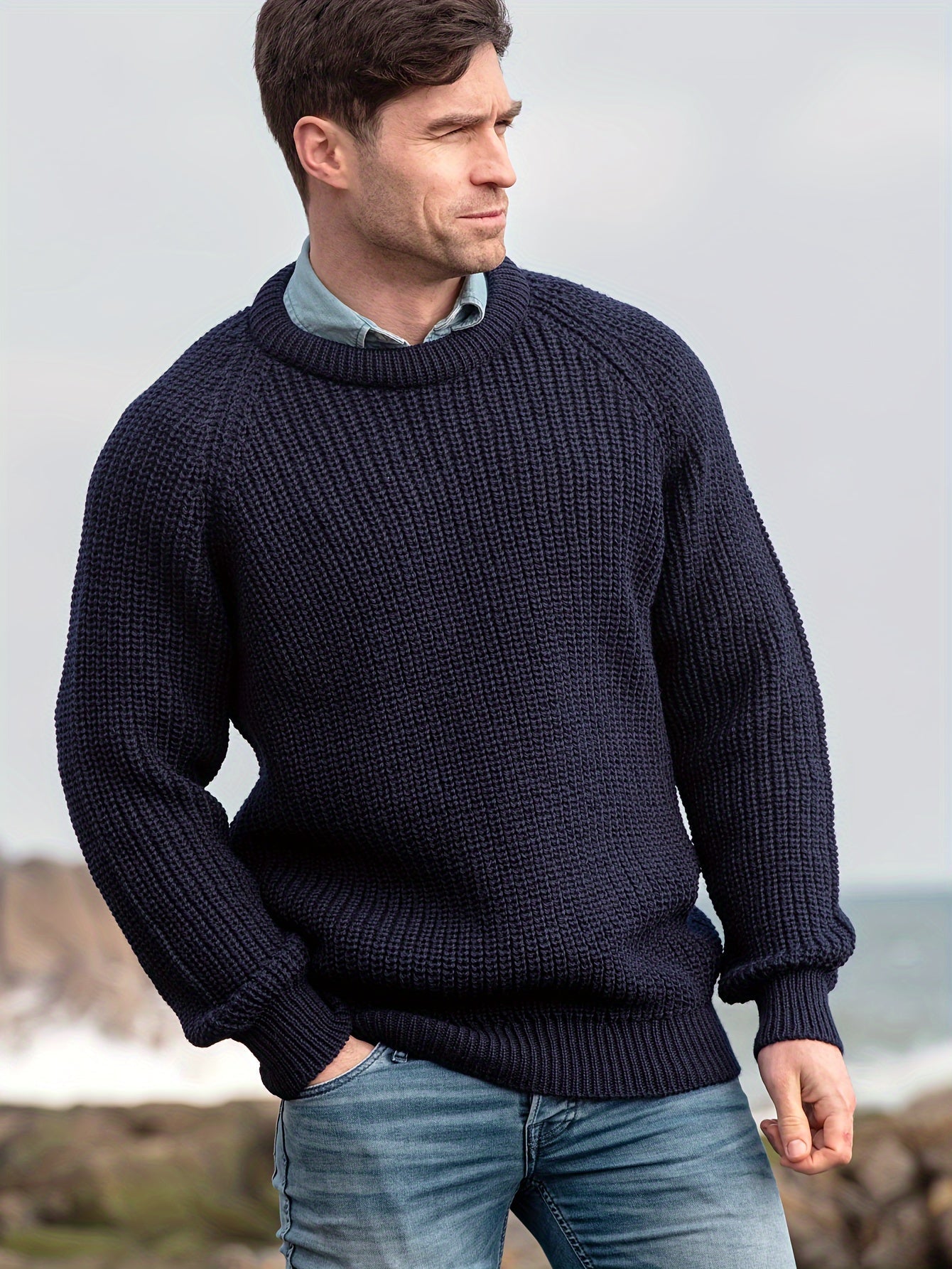 Krohn-e | Dicke Strickjacke Im Robusten Design Wolle Wärme und Komfort