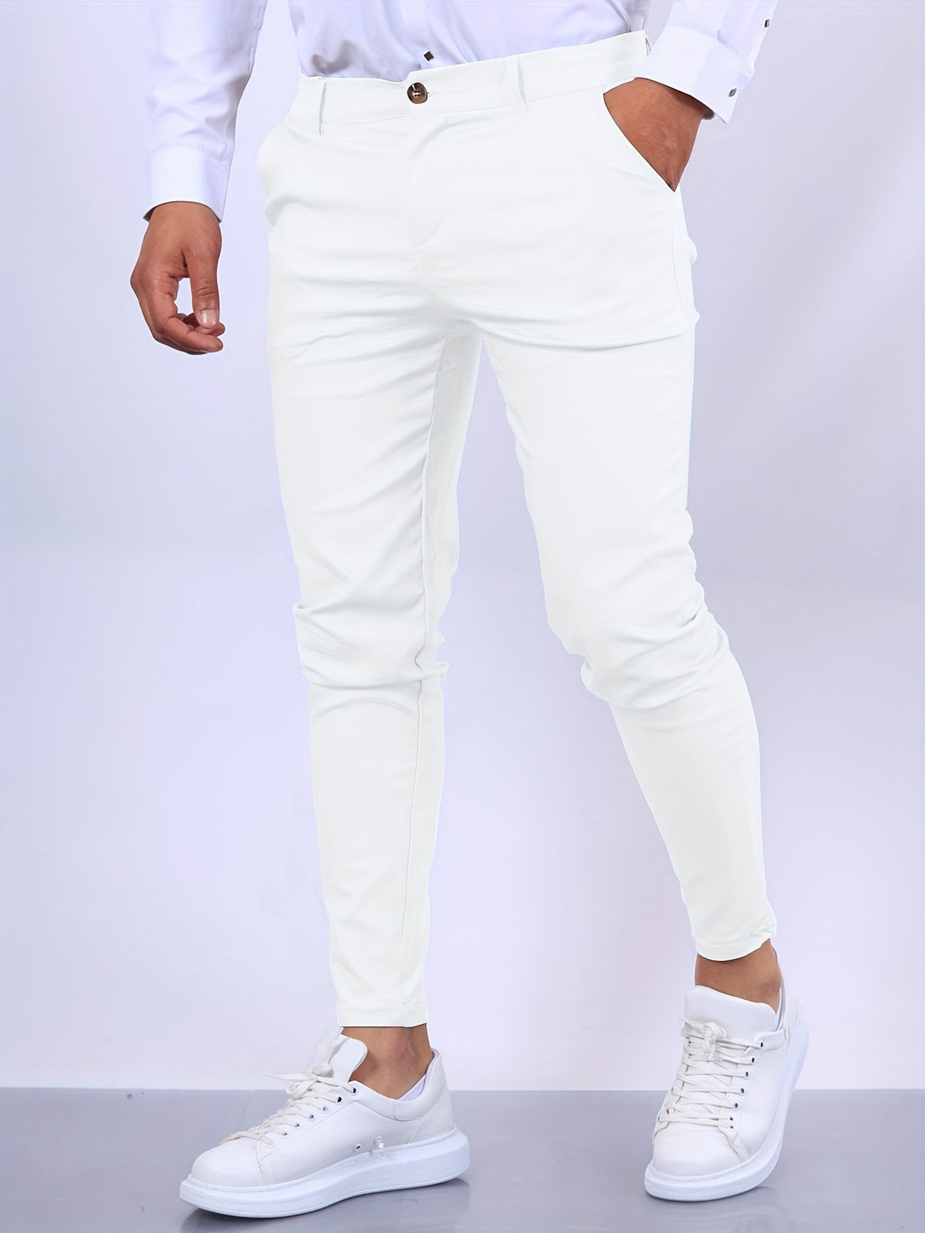 Penn | Herren Chinohose Slim Fit Businesshose Blau Stretch