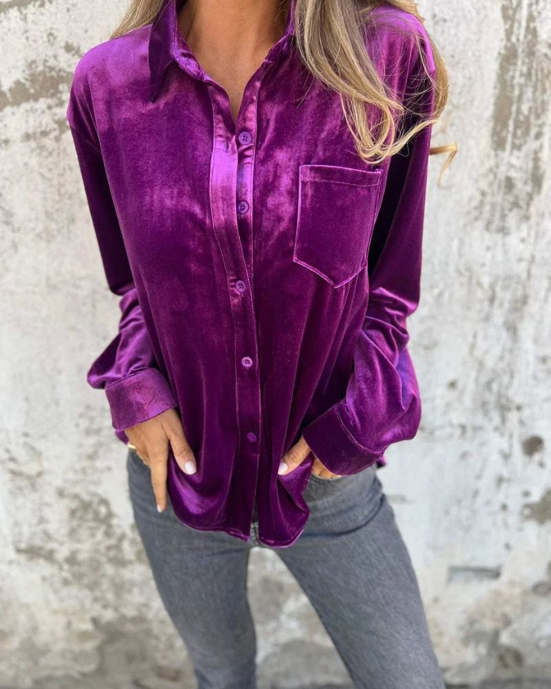 Krohn-e | Elegante Samtbluse