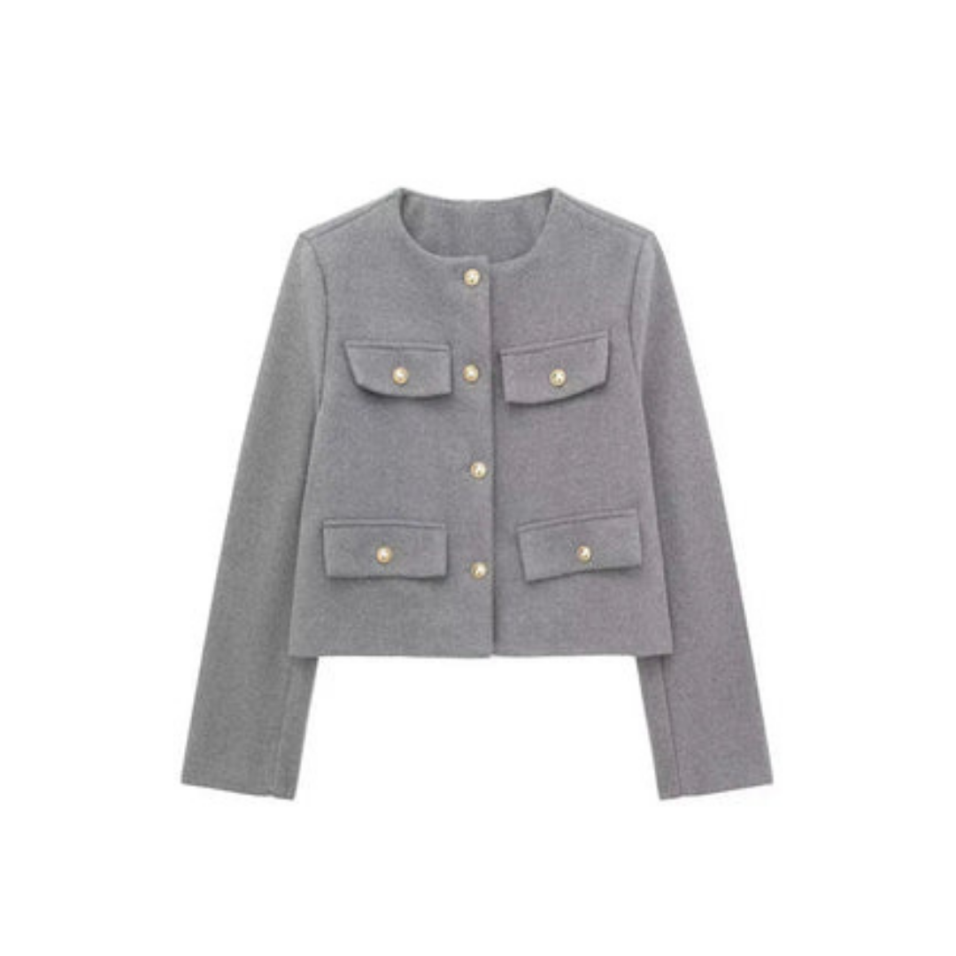 Krohn-e | Vintage Blazer mit Langen Ärmeln für Frauen