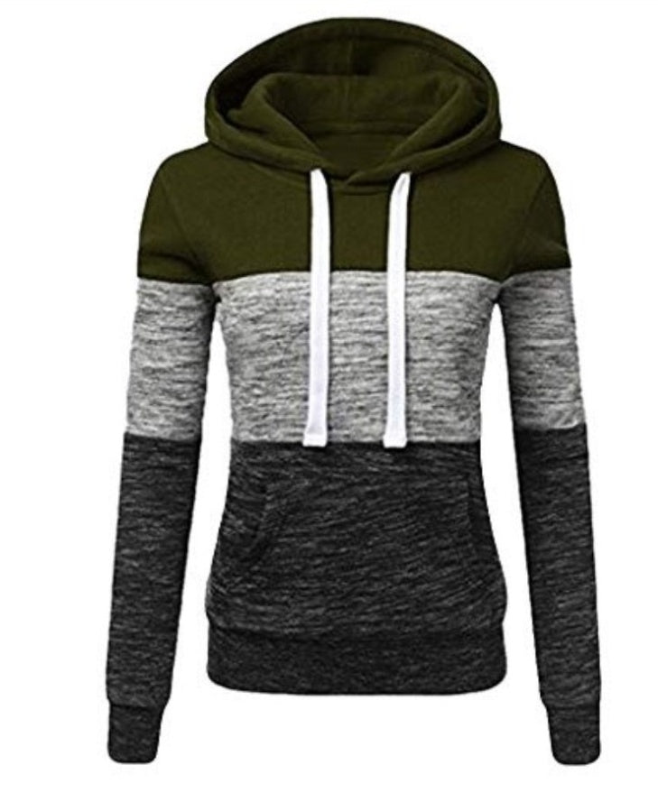 Fudus Kapuzenpullover: Dreifarbig mit Reißverschluss