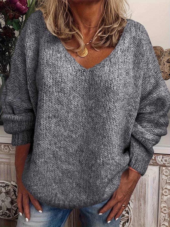 Großer Pullover mit V-Ausschnitt